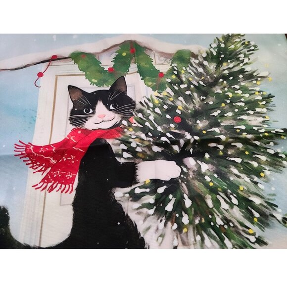 Cat Christmas Pillow Cover Soft Accent Decorative Throw Case Xmas Holiday Decor - Picture 5 of 11